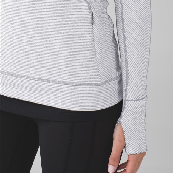 Lululemon Think Fast Long Sleeve in Tonka Stripe Heathered Slate White / Slate - Picture 4 of 14